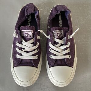 Converse Womens 7 M Shoreline Lace Slip on Shoes Purple 545413F